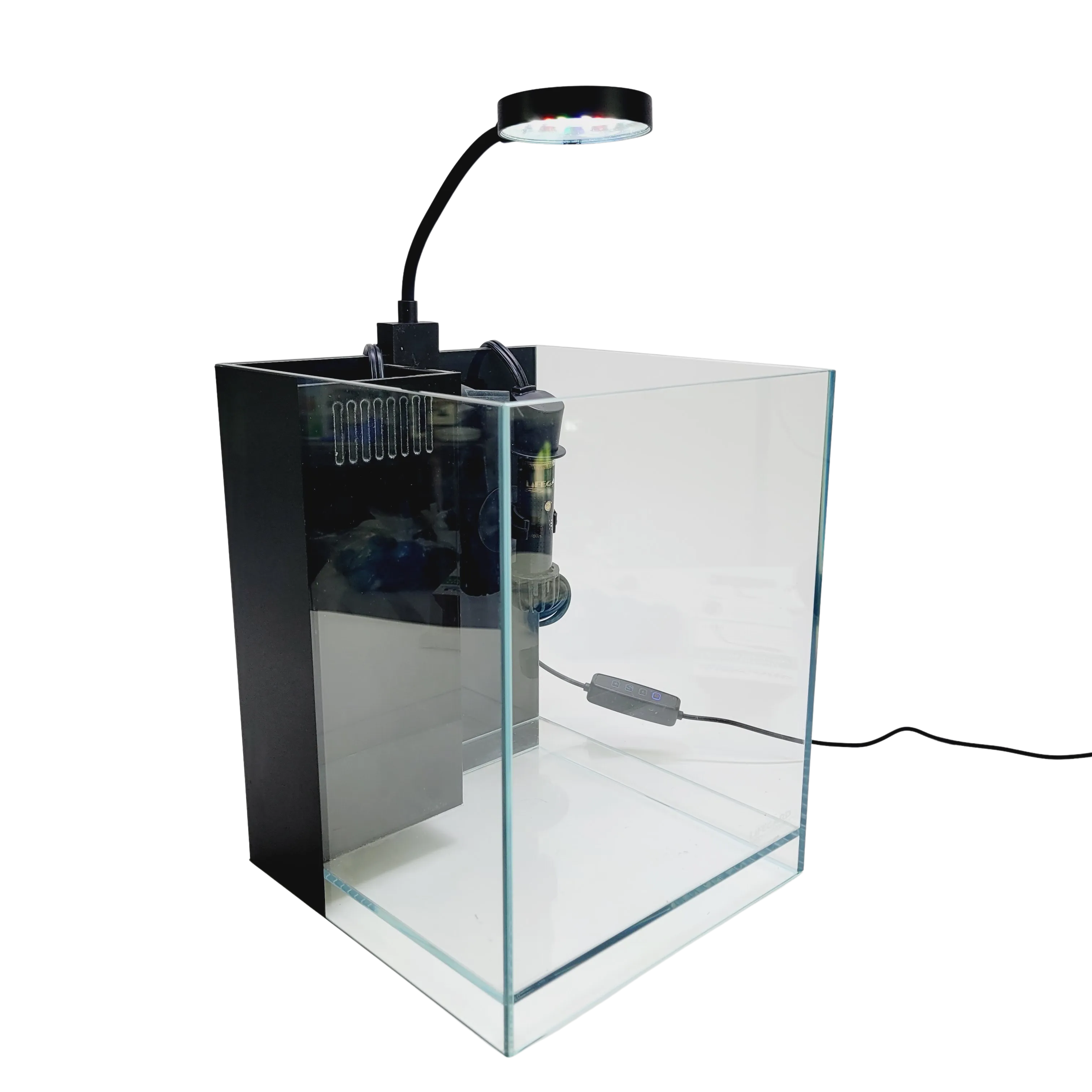 1.2 Gallon All in One Betta Tank - Low Iron Ultra Clear Aquarium - 5.90" x 5.90" x 7.87"