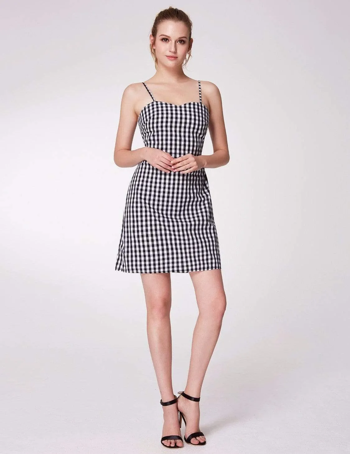 Alisa Pan Open Back Gingham Mini Summer Dress