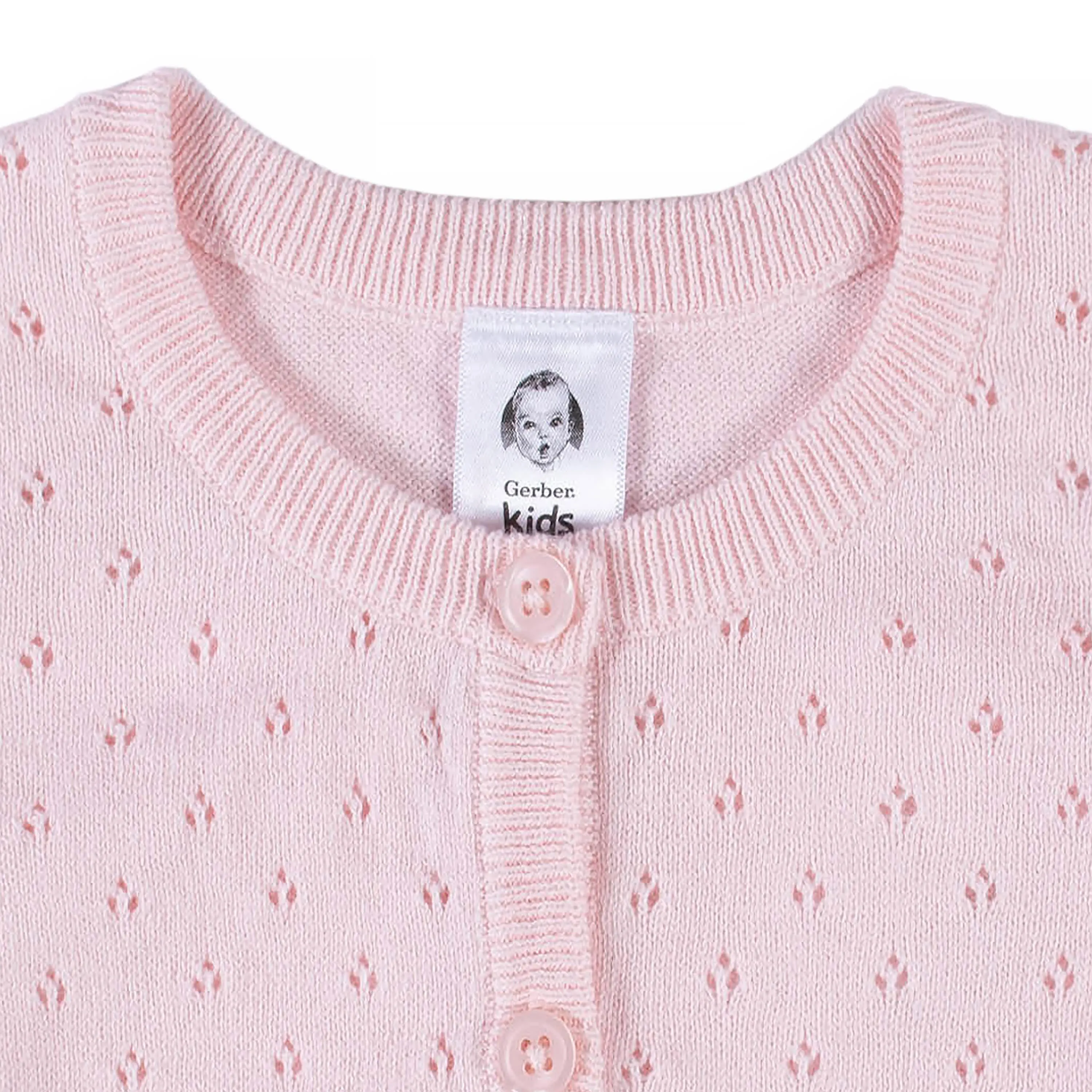 Baby & Toddler Girls Pink Pointelle Cardigan