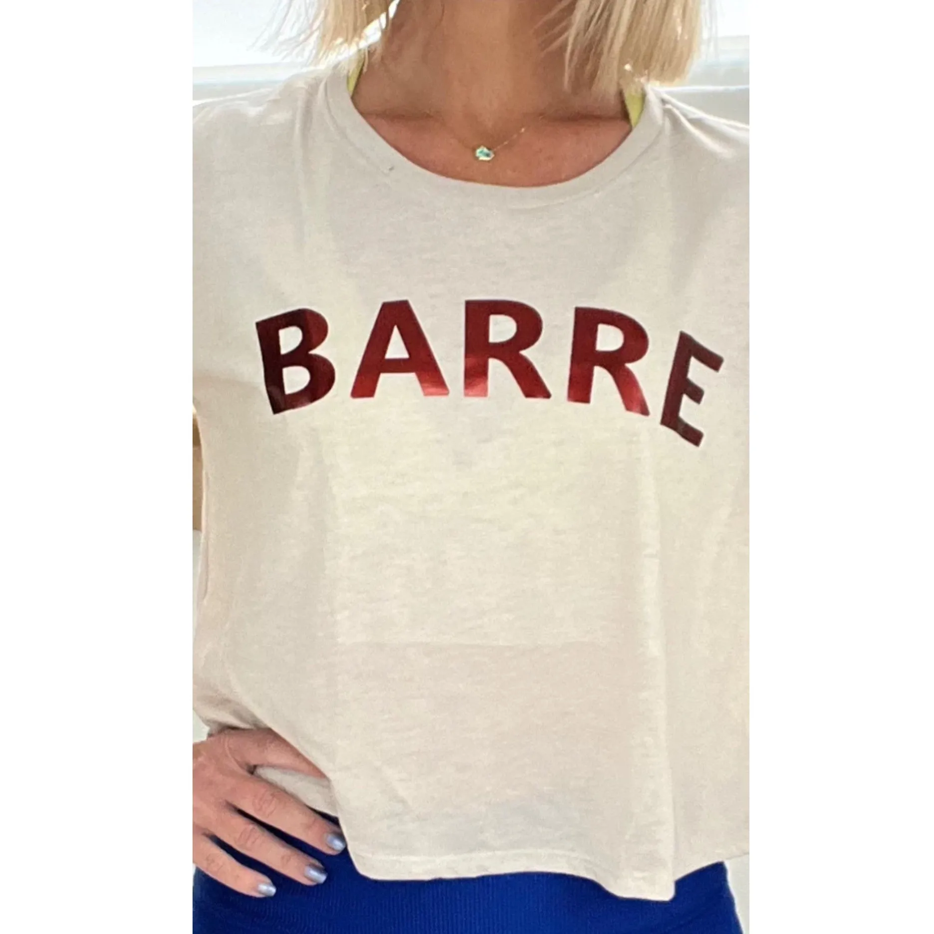 Barre - Foil Lettered - Cropped Tee