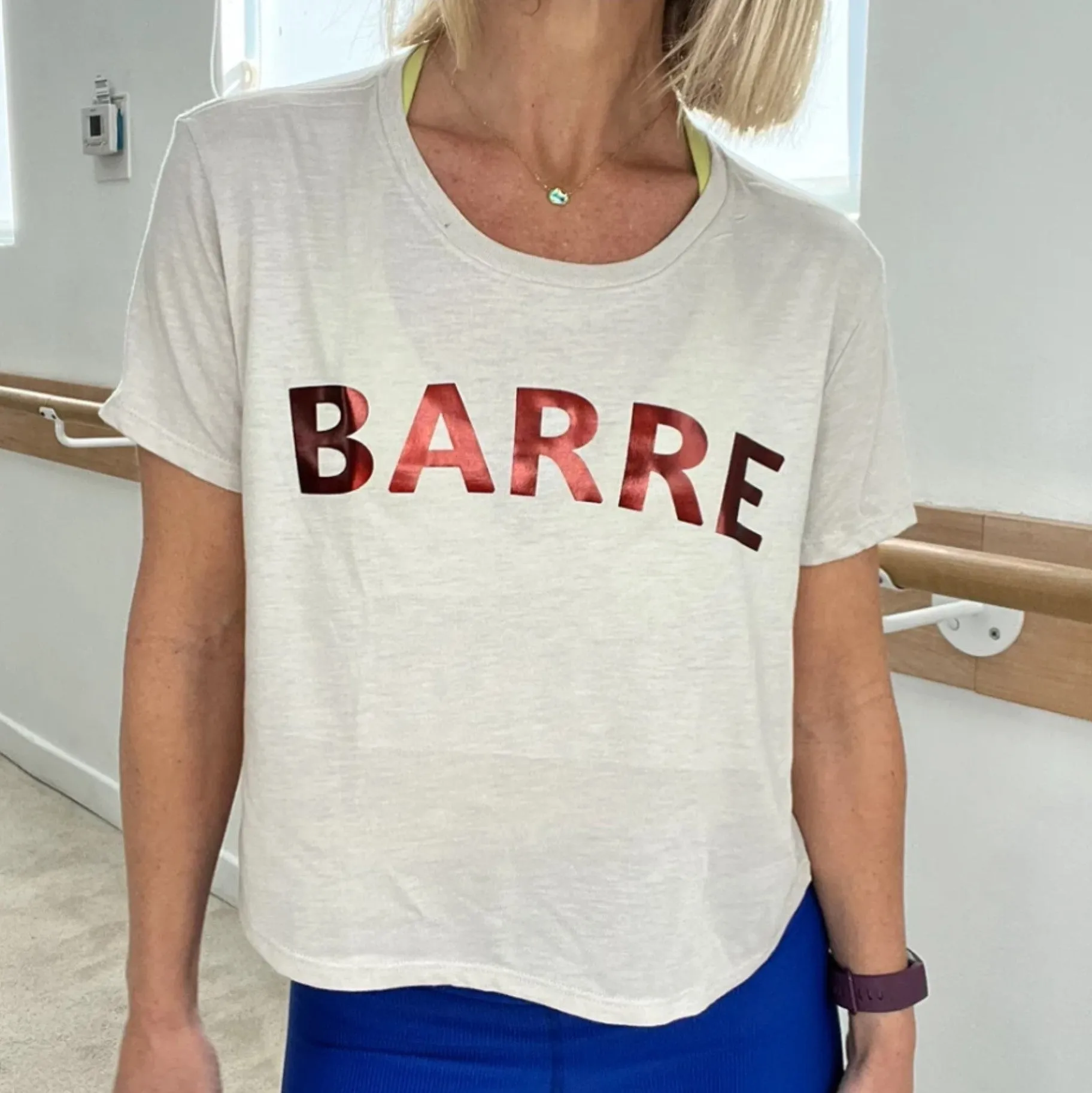 Barre - Foil Lettered - Cropped Tee