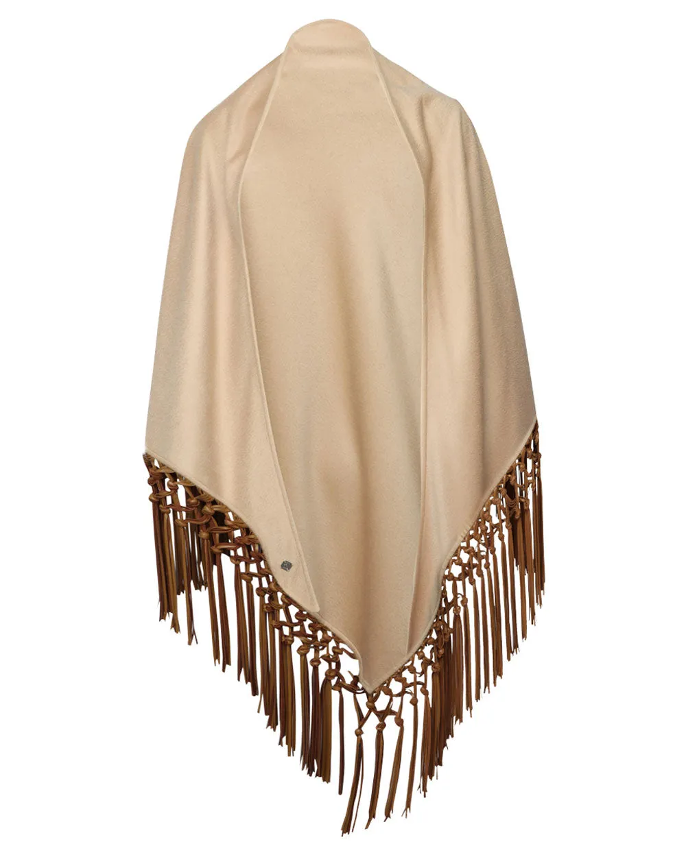 Beige Cashmere Triangle Shawl