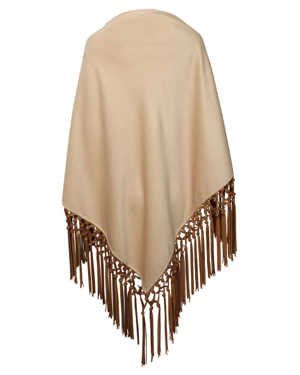 Beige Cashmere Triangle Shawl