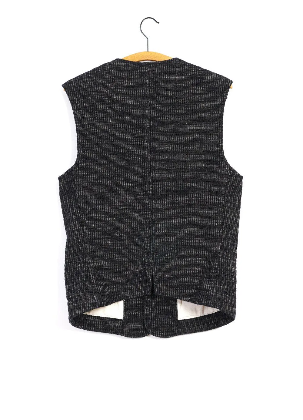 BEN | Crew Neck Waistcoat | Black Hemp