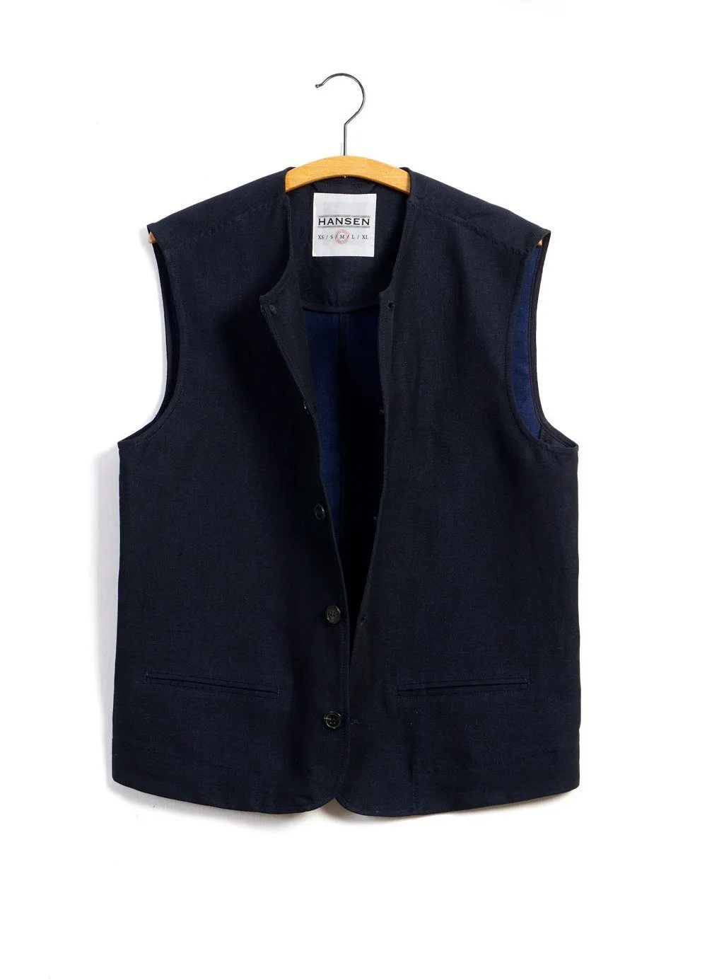 BEN | Crewneck Waistcoat | 3-Tone Blue