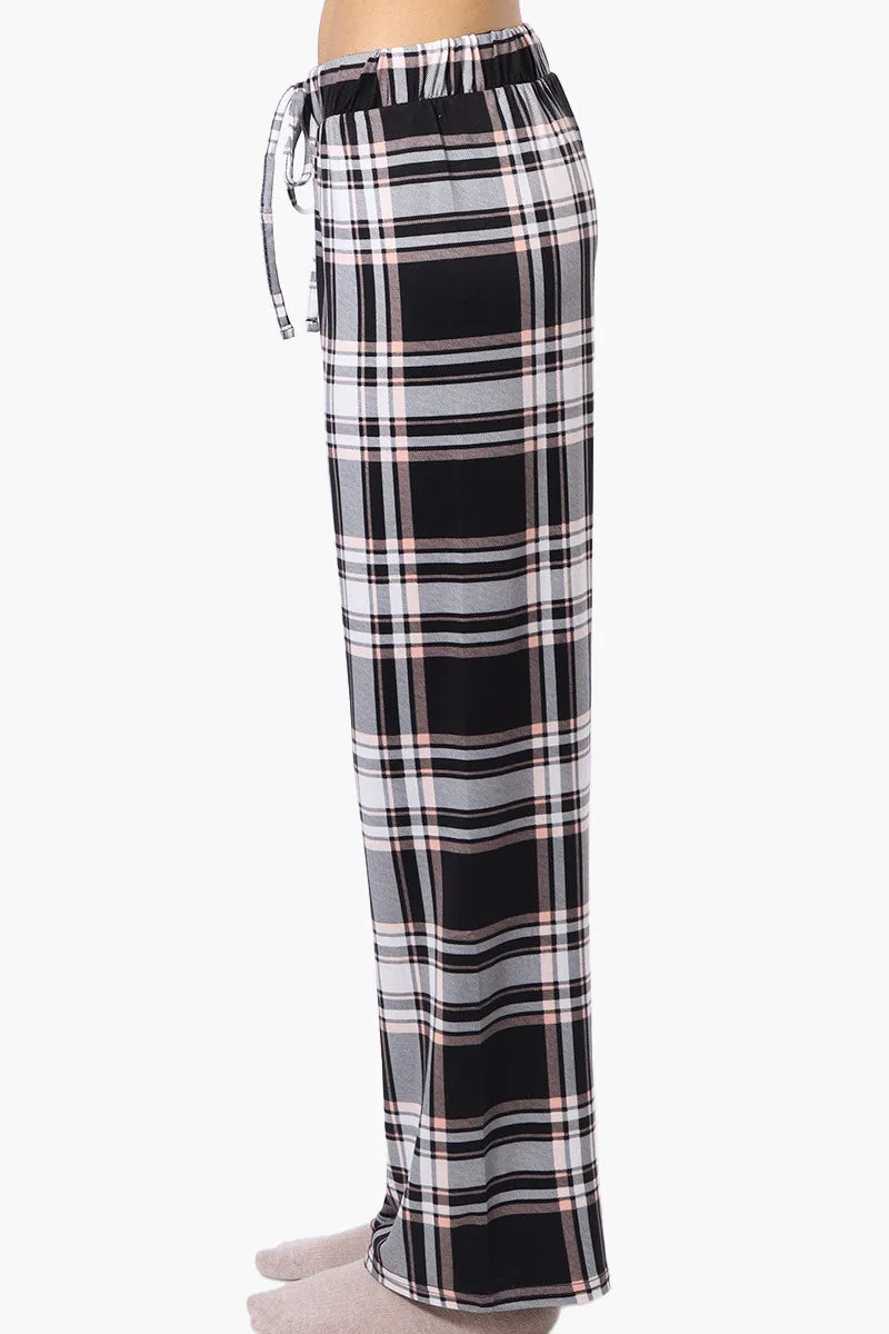 Canada Weather Gear Plaid Wide Leg Pajama Bottoms - Black