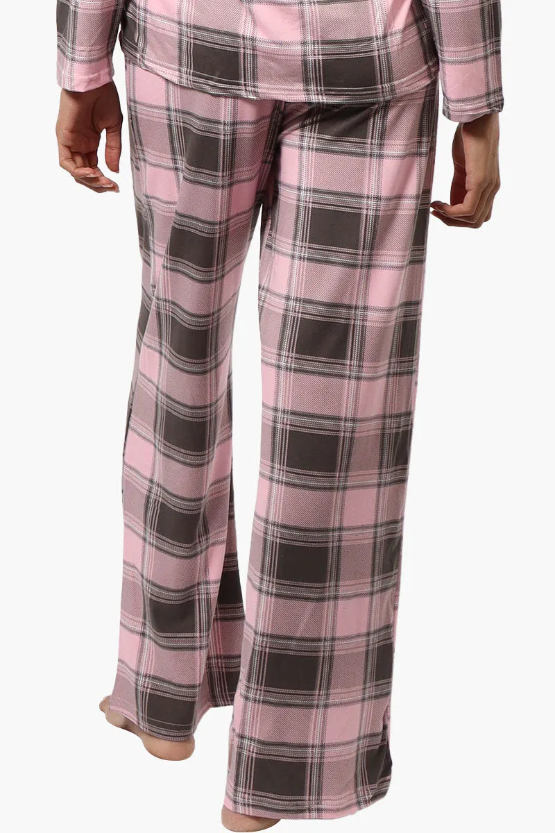 Canada Weather Gear Plaid Wide Leg Pajama Pants - Pink