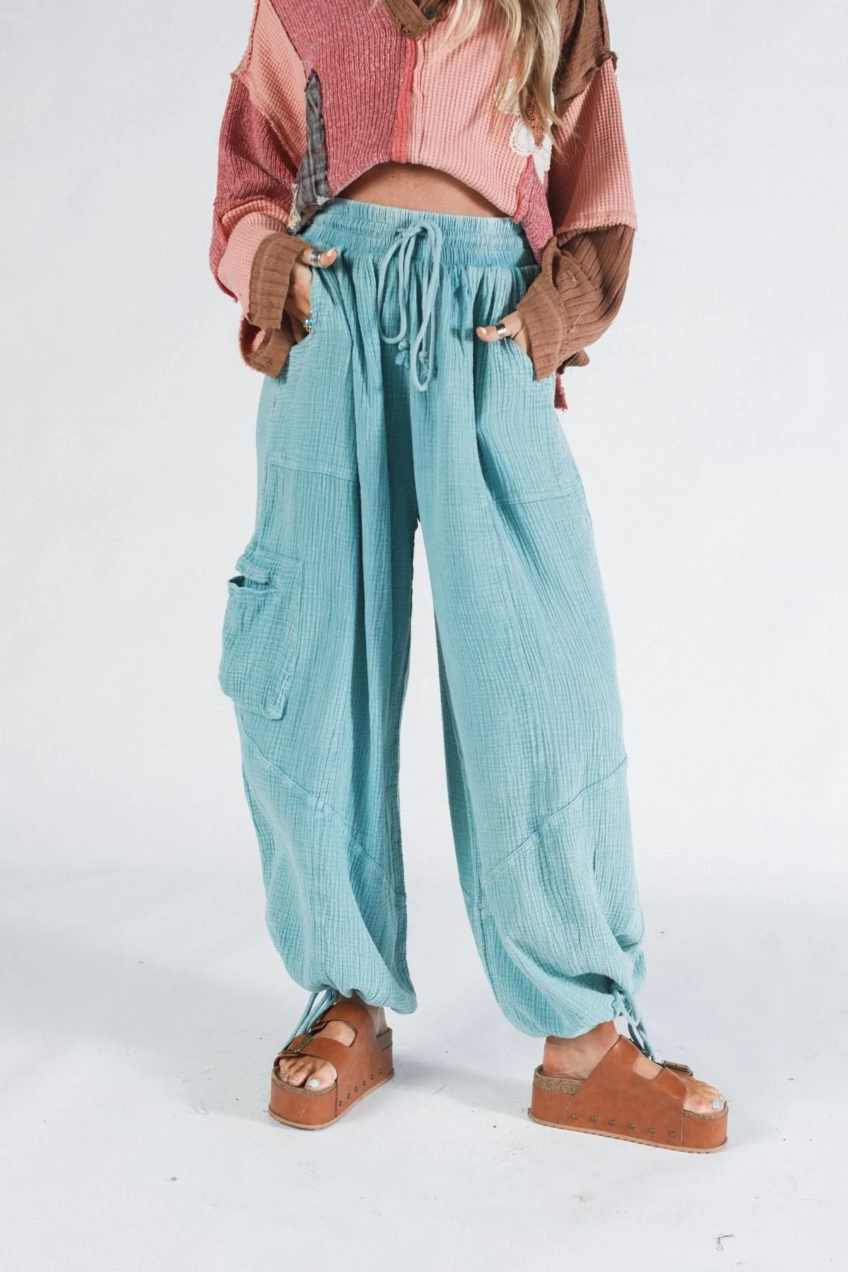 Cool Coast Wide Leg Pants - Teal