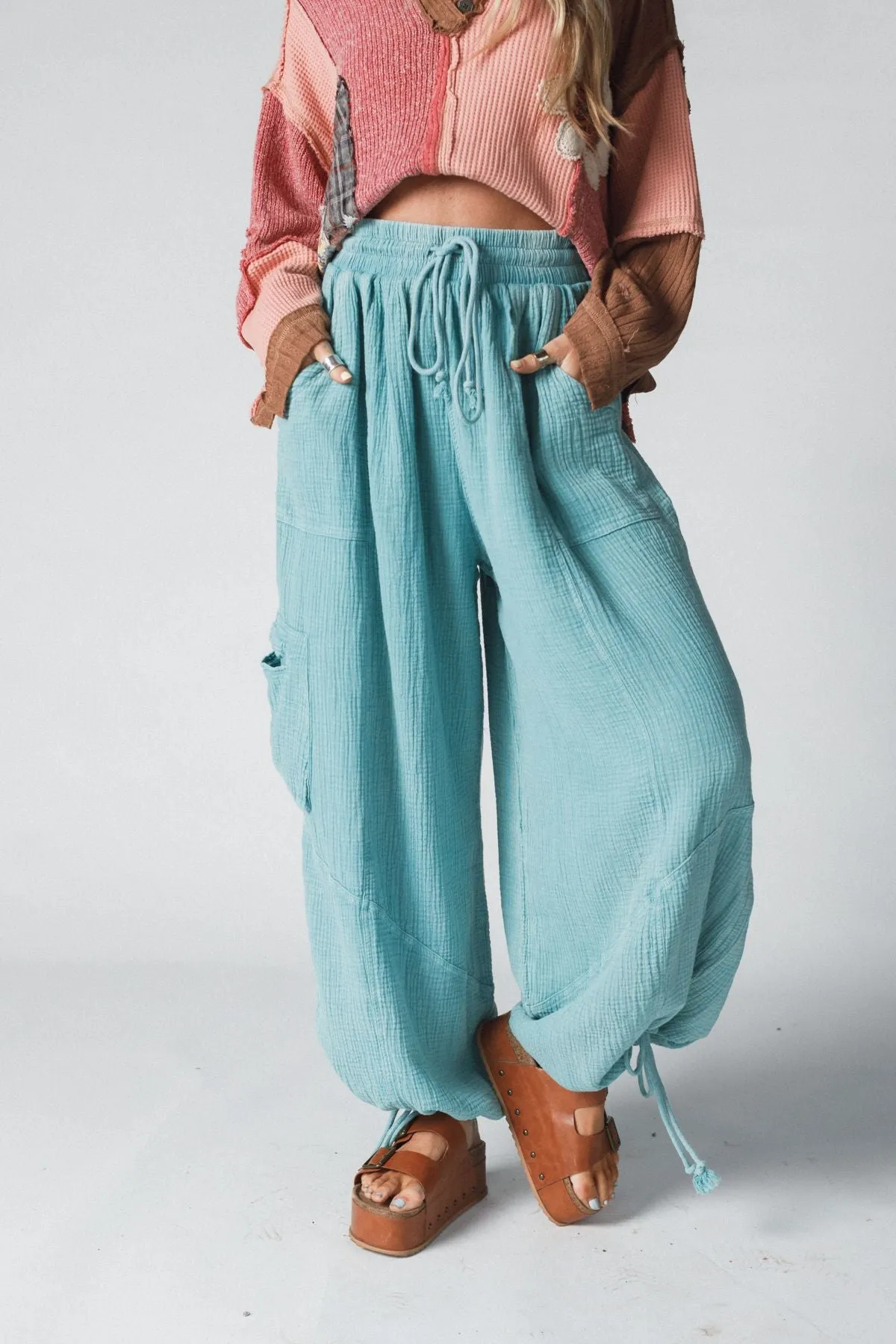 Cool Coast Wide Leg Pants - Teal