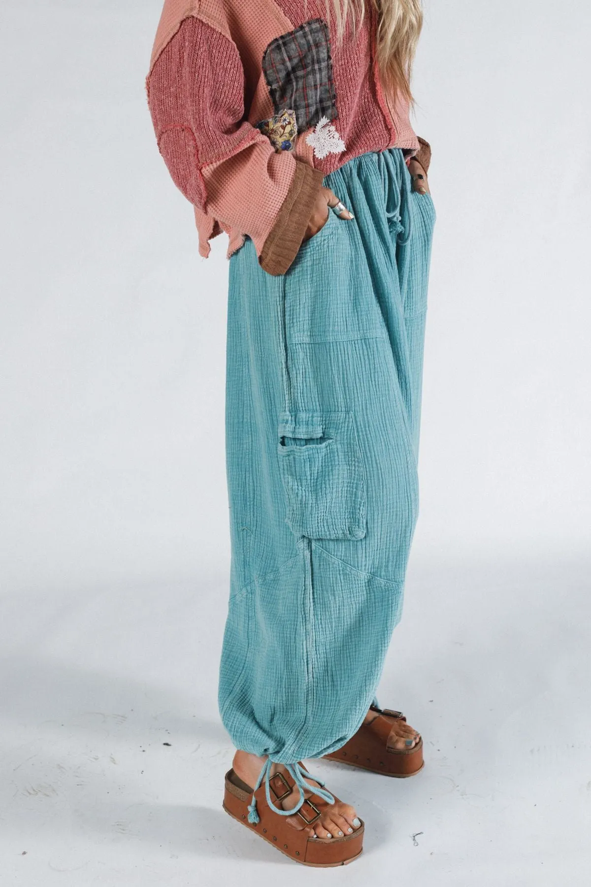 Cool Coast Wide Leg Pants - Teal