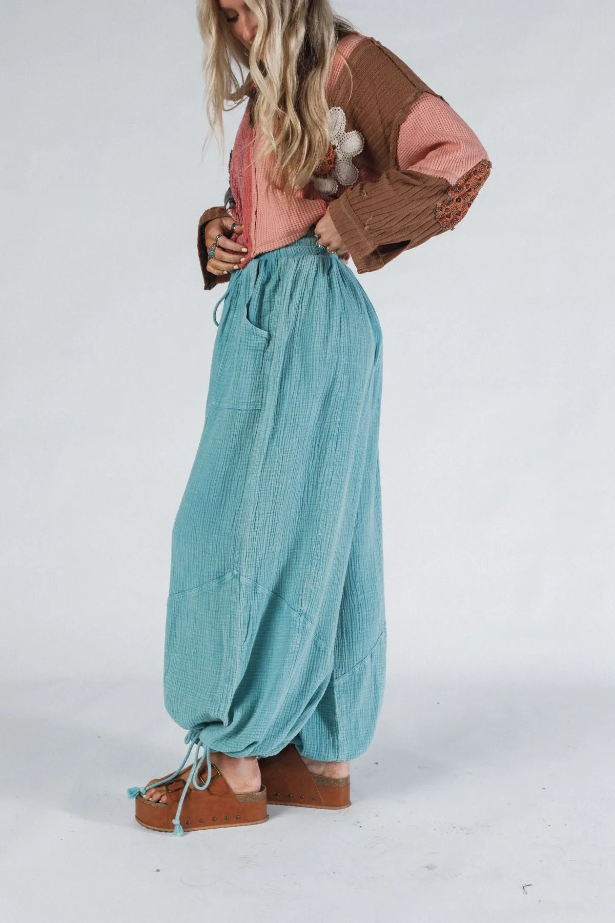 Cool Coast Wide Leg Pants - Teal