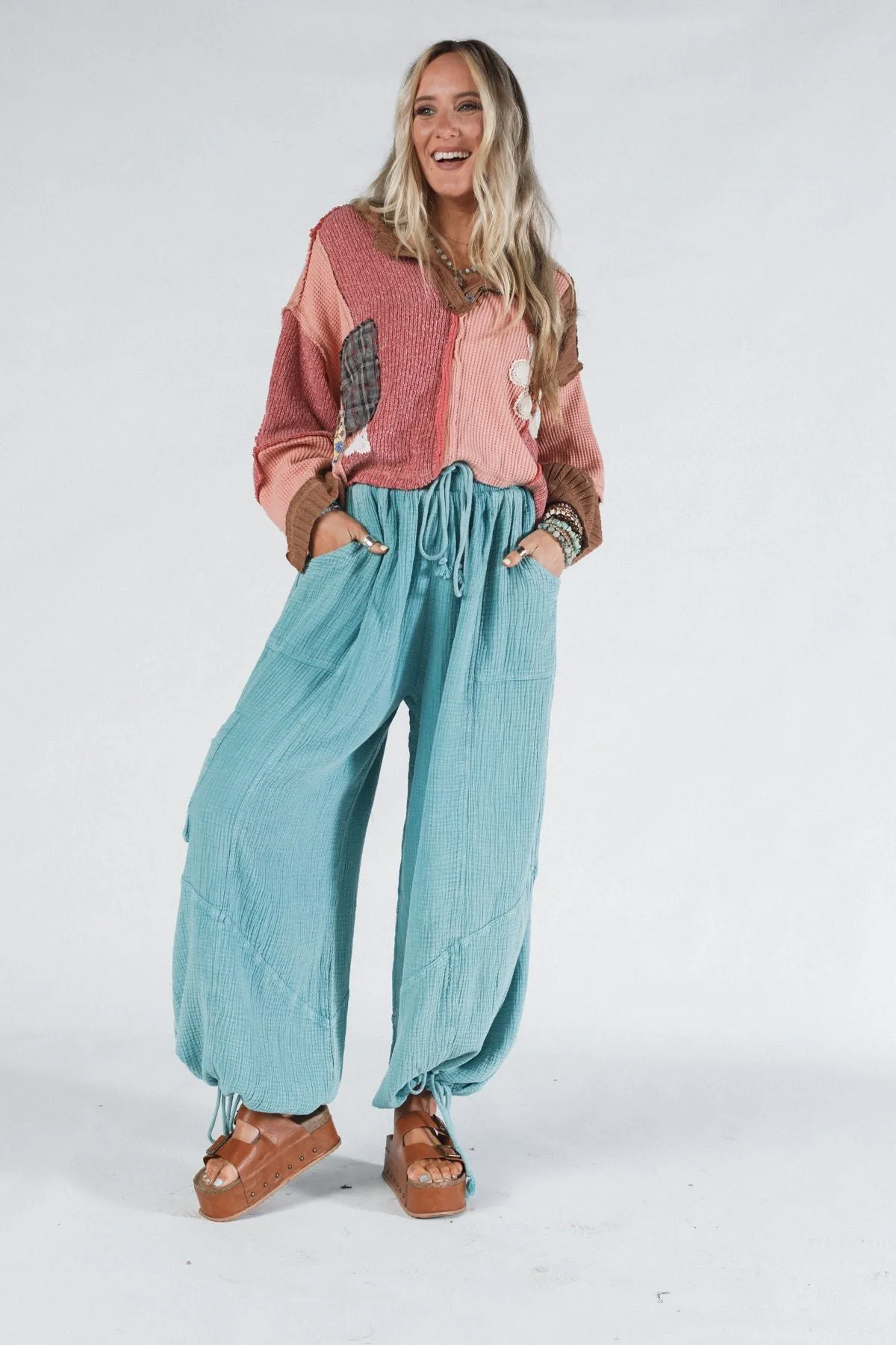 Cool Coast Wide Leg Pants - Teal