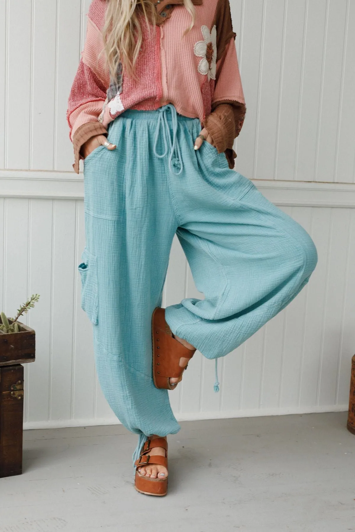 Cool Coast Wide Leg Pants - Teal