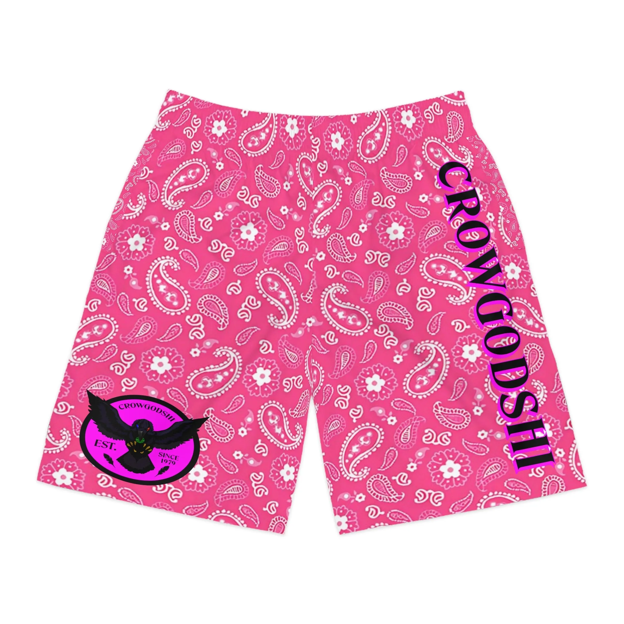 Crowgodshi Men's Pink Colors Hawaiian Shorts