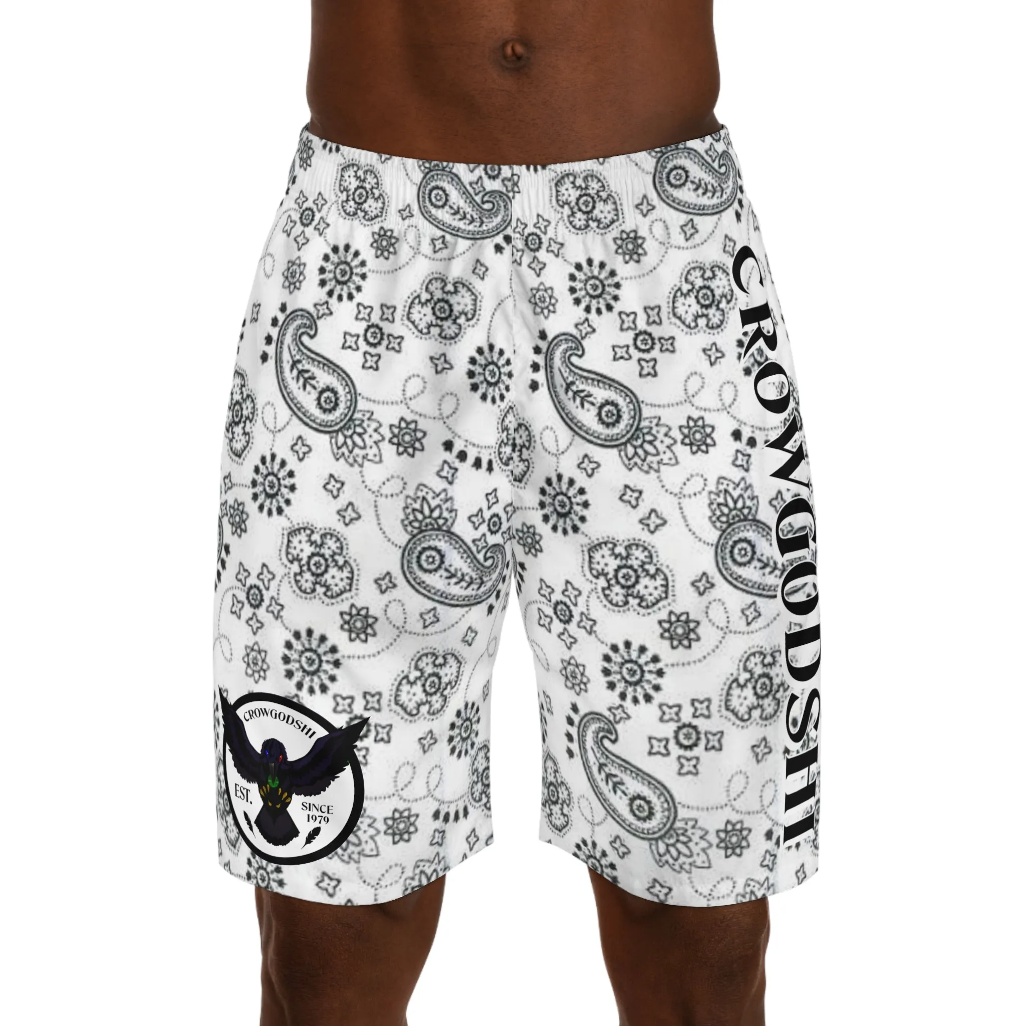 Crowgodshi Men's White Colors Hawaiian Shorts