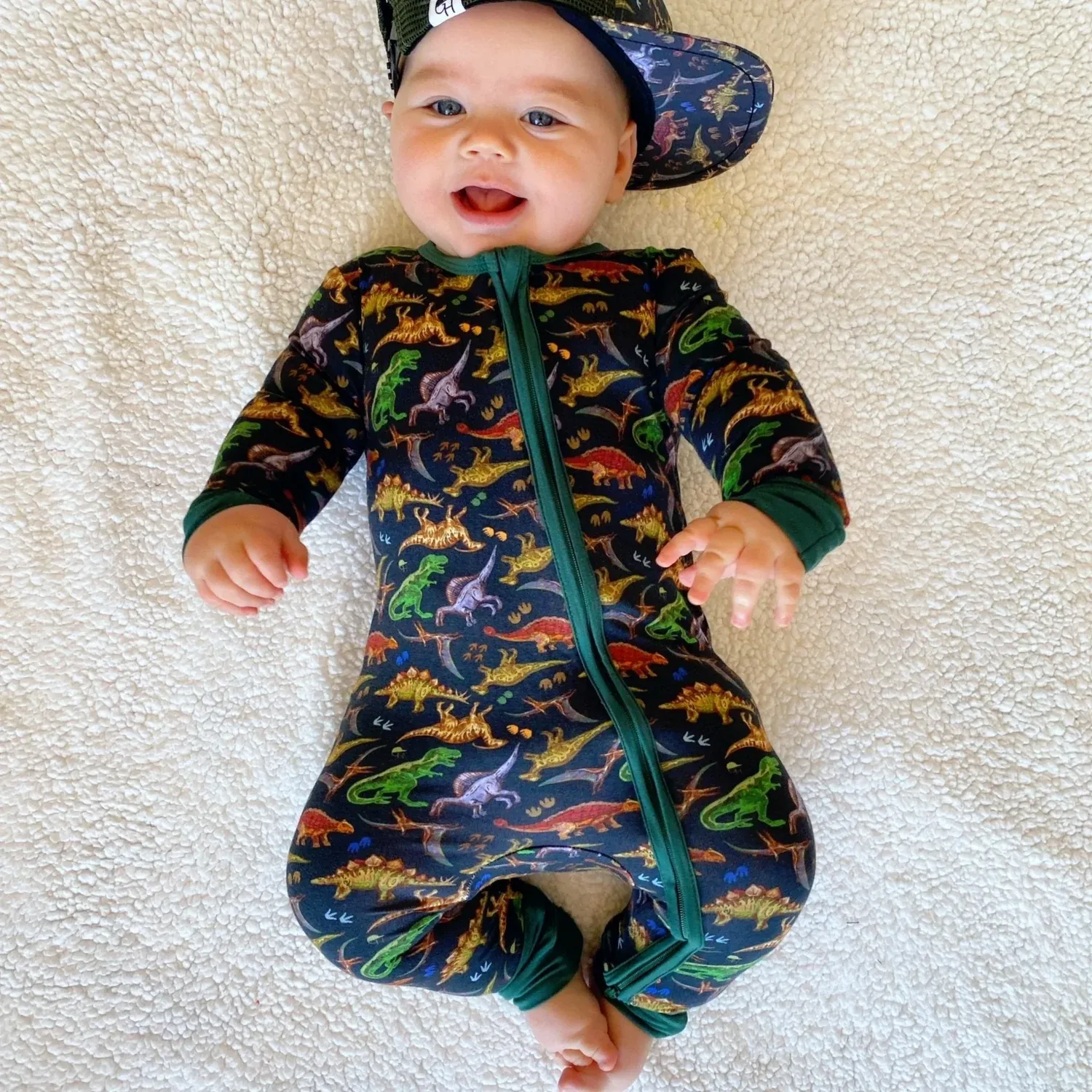 Dino Zippered One Piece Pajama