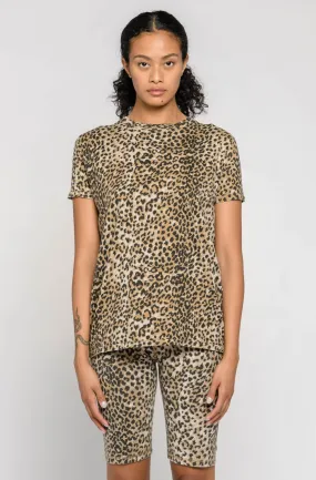 EASY VINTAGE TEE - BROWN LEOPARD