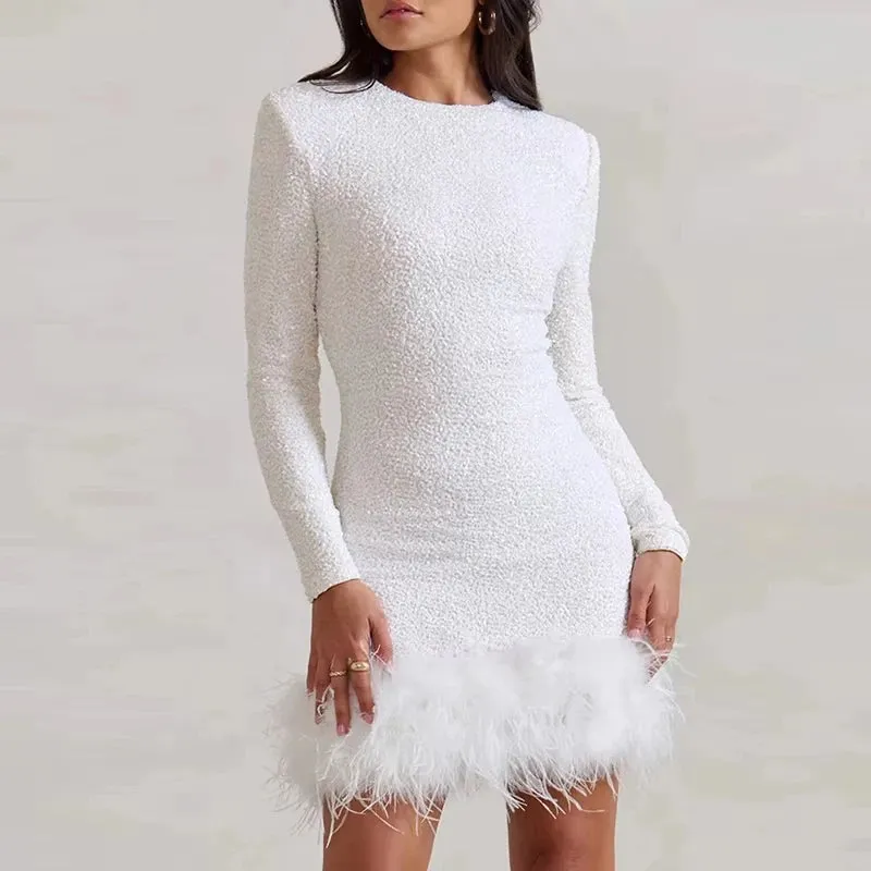 Elegant Sequin Mini Dress with Playful Ruffles