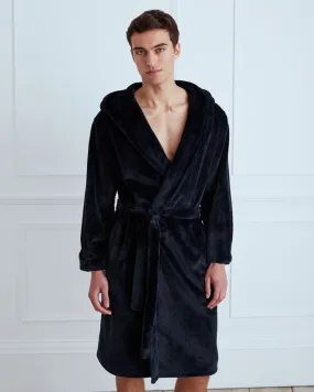 Fleece Dressing Gown - Navy