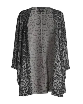 Grey Leopard Print Shape Cape