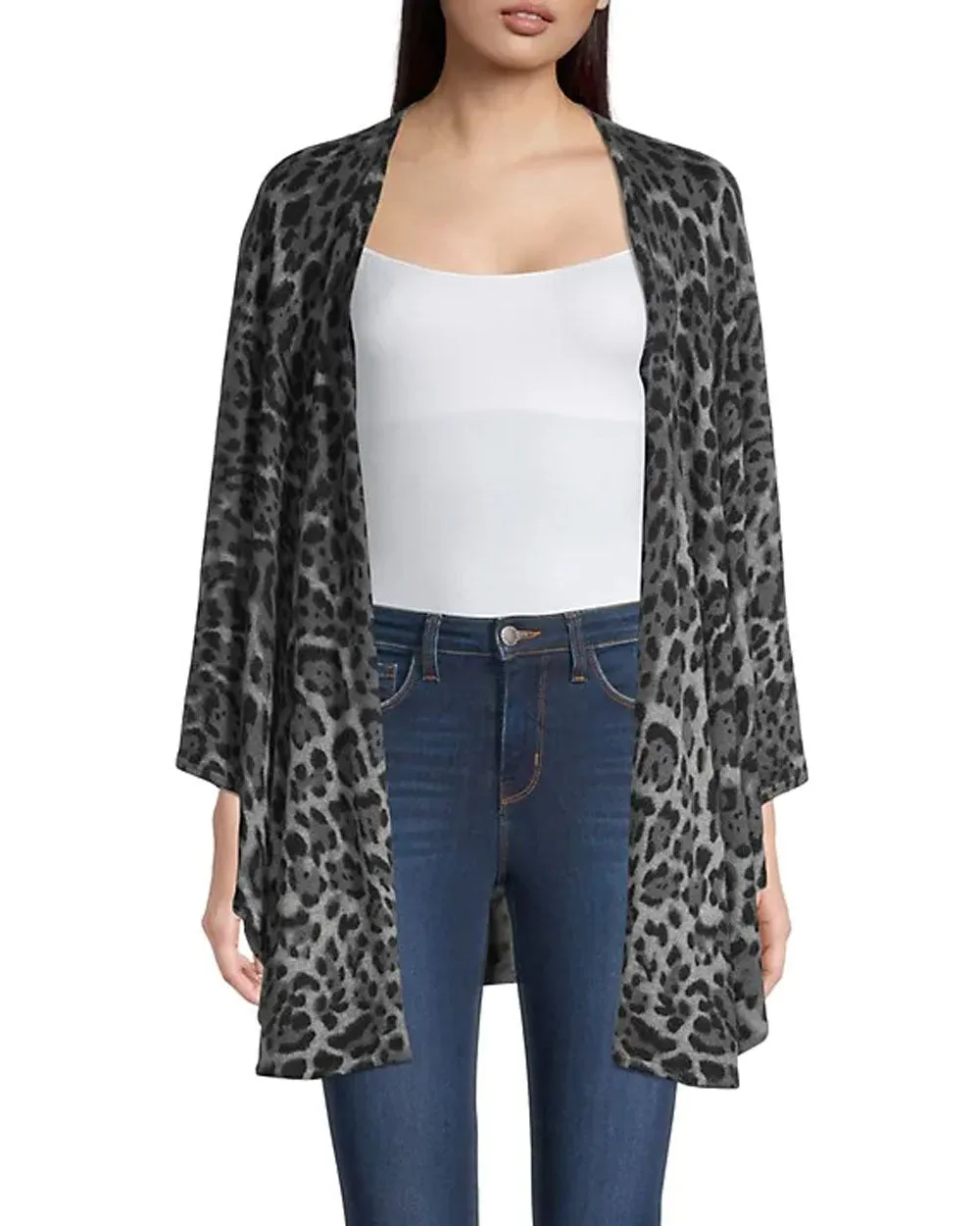 Grey Leopard Print Shape Cape