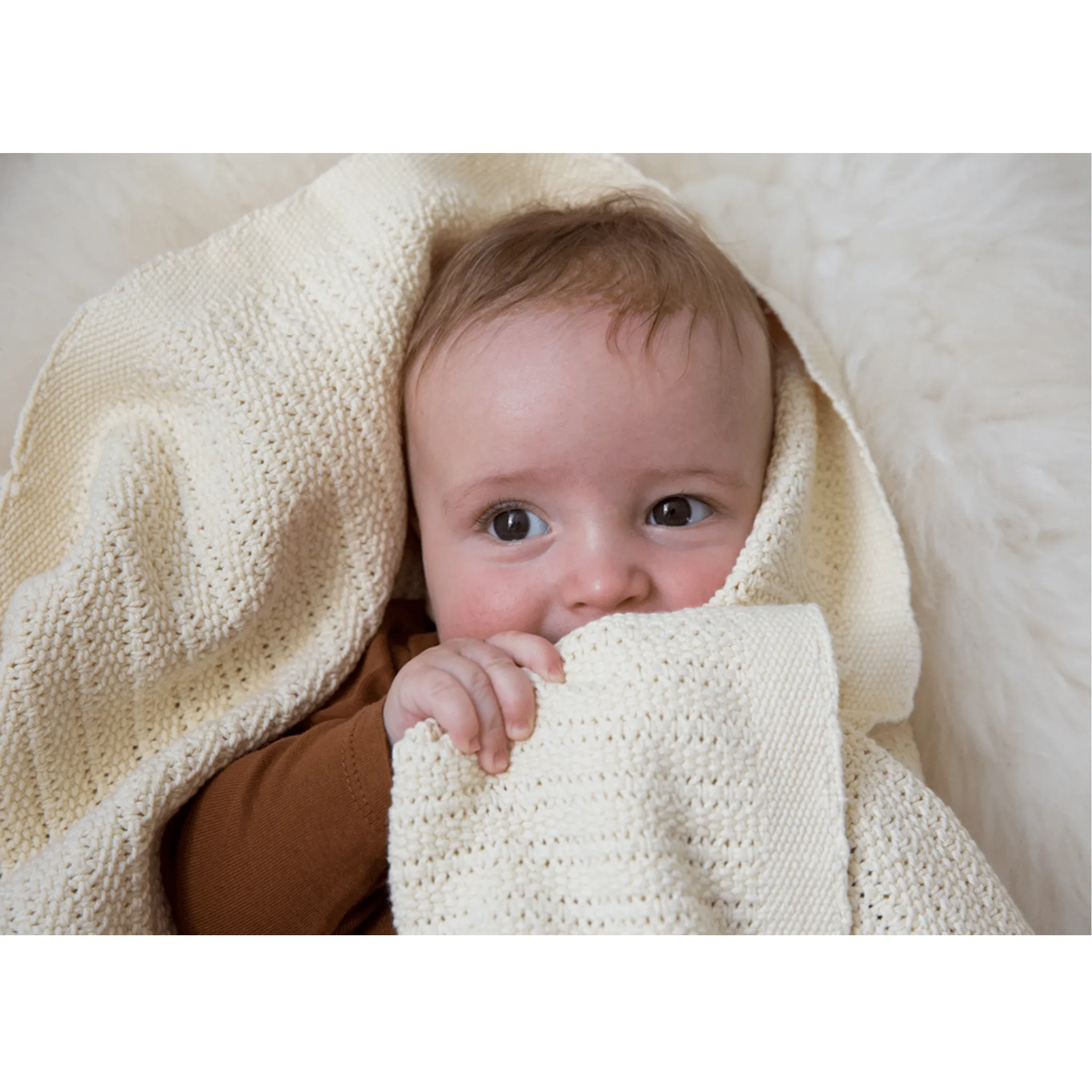 Hippychick Cellular Baby Blanket Almond Cream