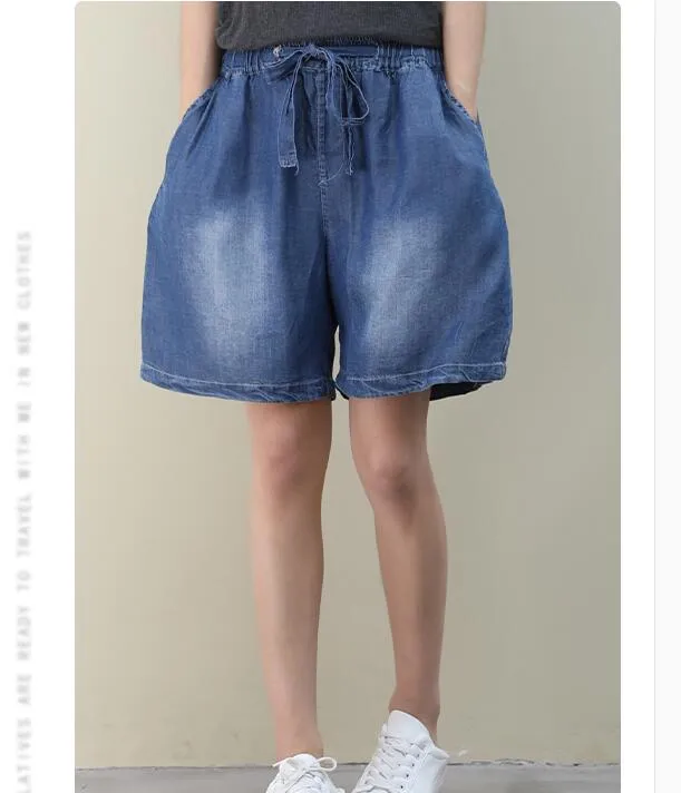 Loose Denim Cotton Pants Summer Women Shorts