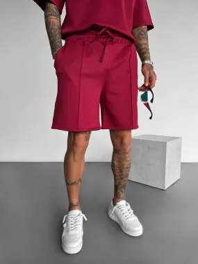 Loose Fit Seam Diver Shorts  - Bordeaux