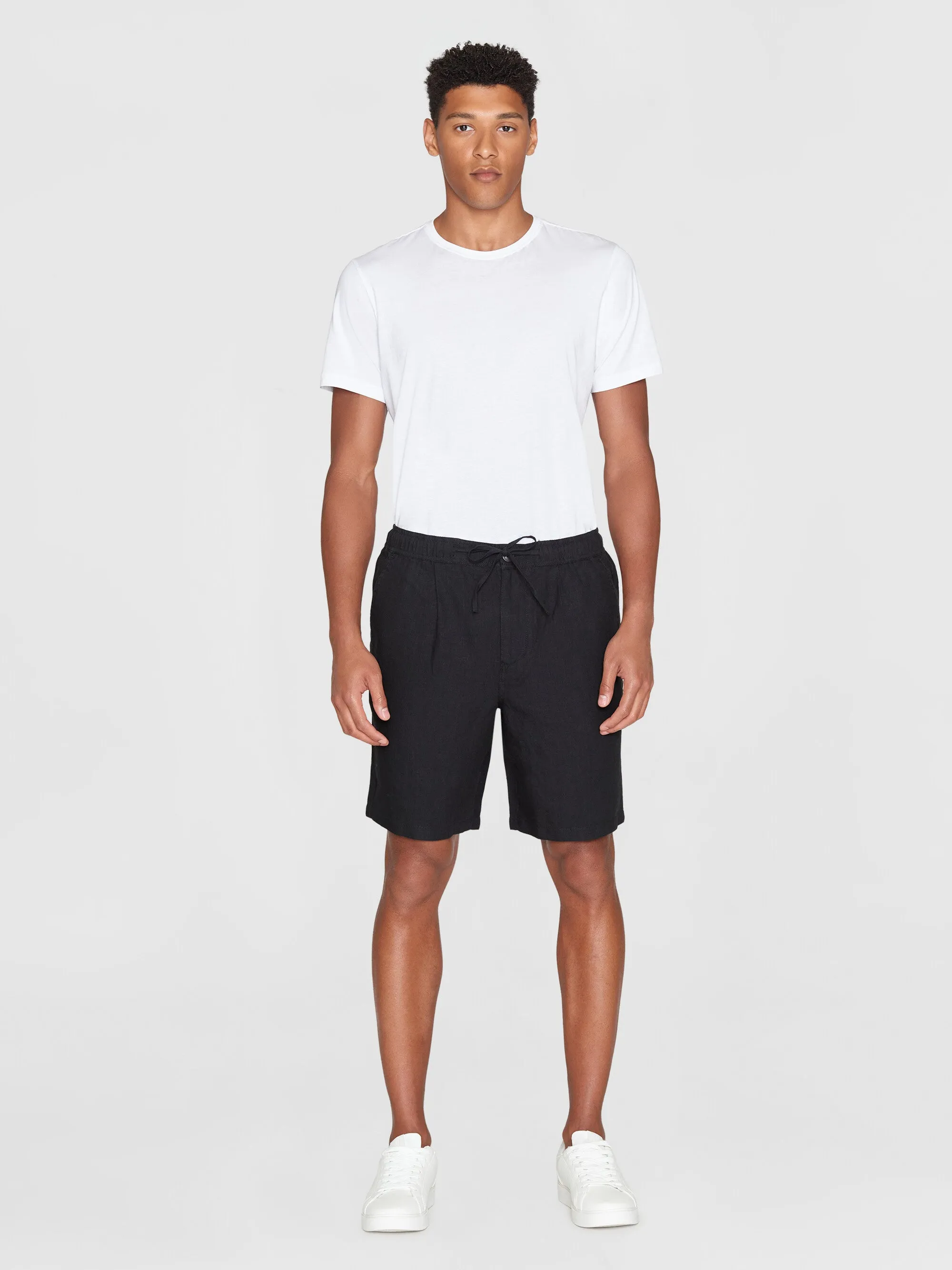 Loose Linen shorts - Black Jet