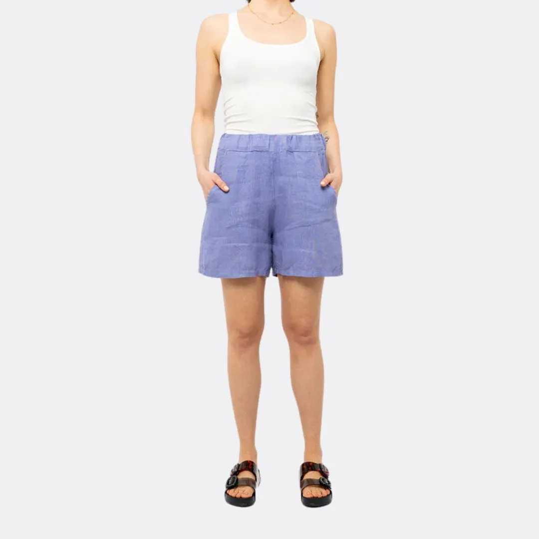 Loose Linen Shorts (Lilac)