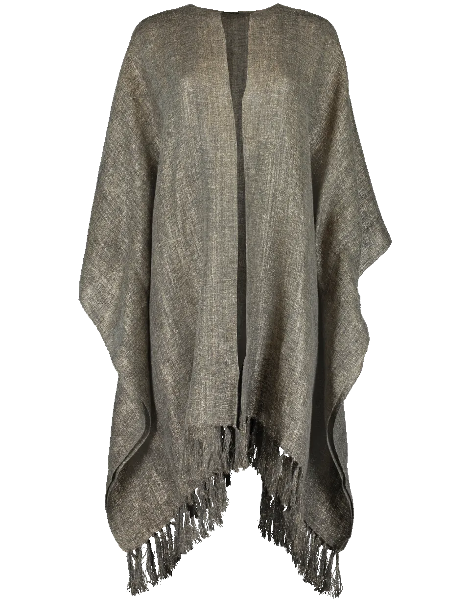 Lurex Open Front Poncho