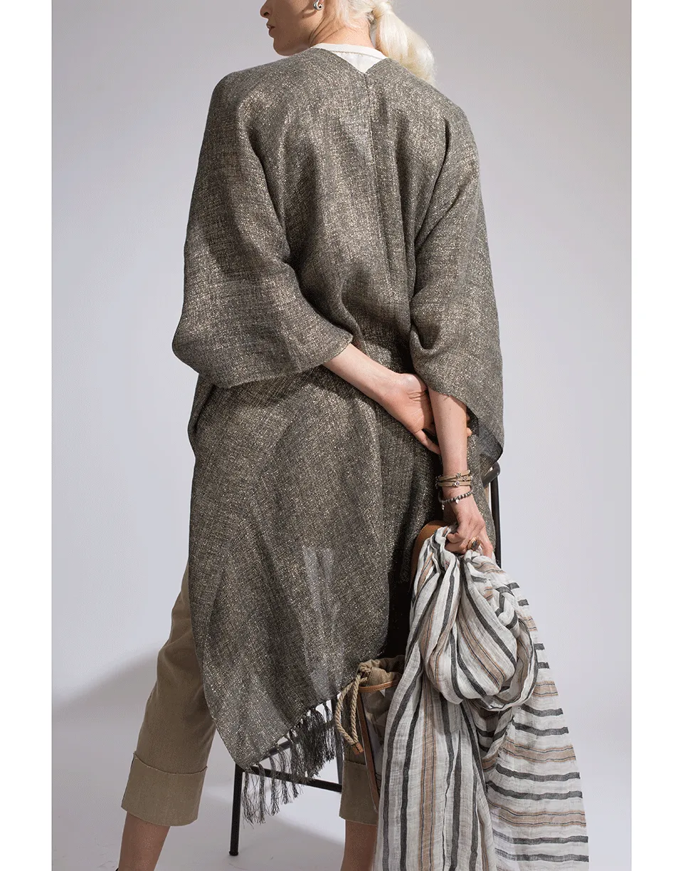 Lurex Open Front Poncho