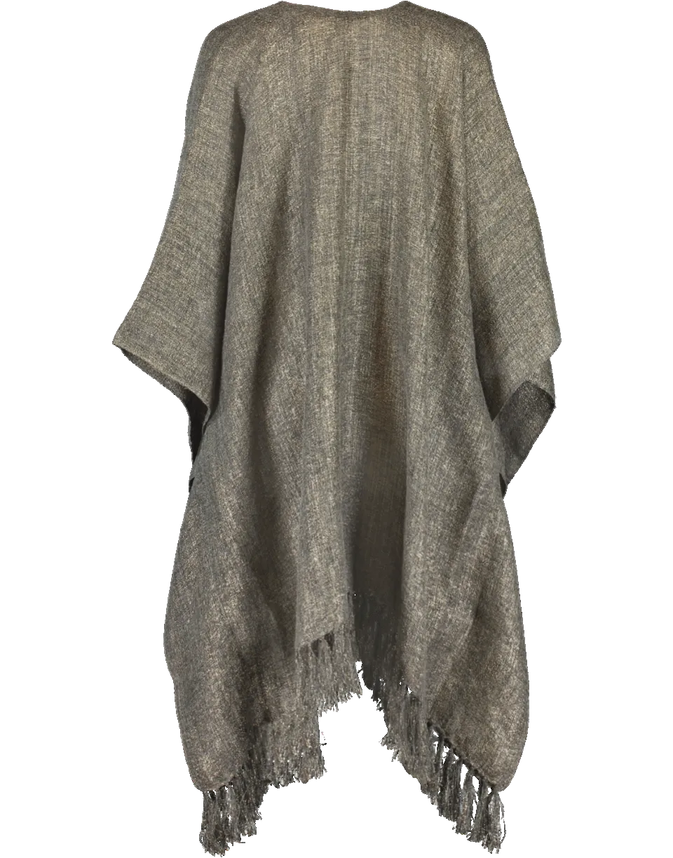 Lurex Open Front Poncho