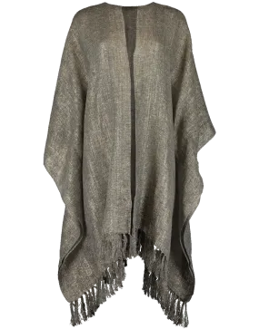 Lurex Open Front Poncho