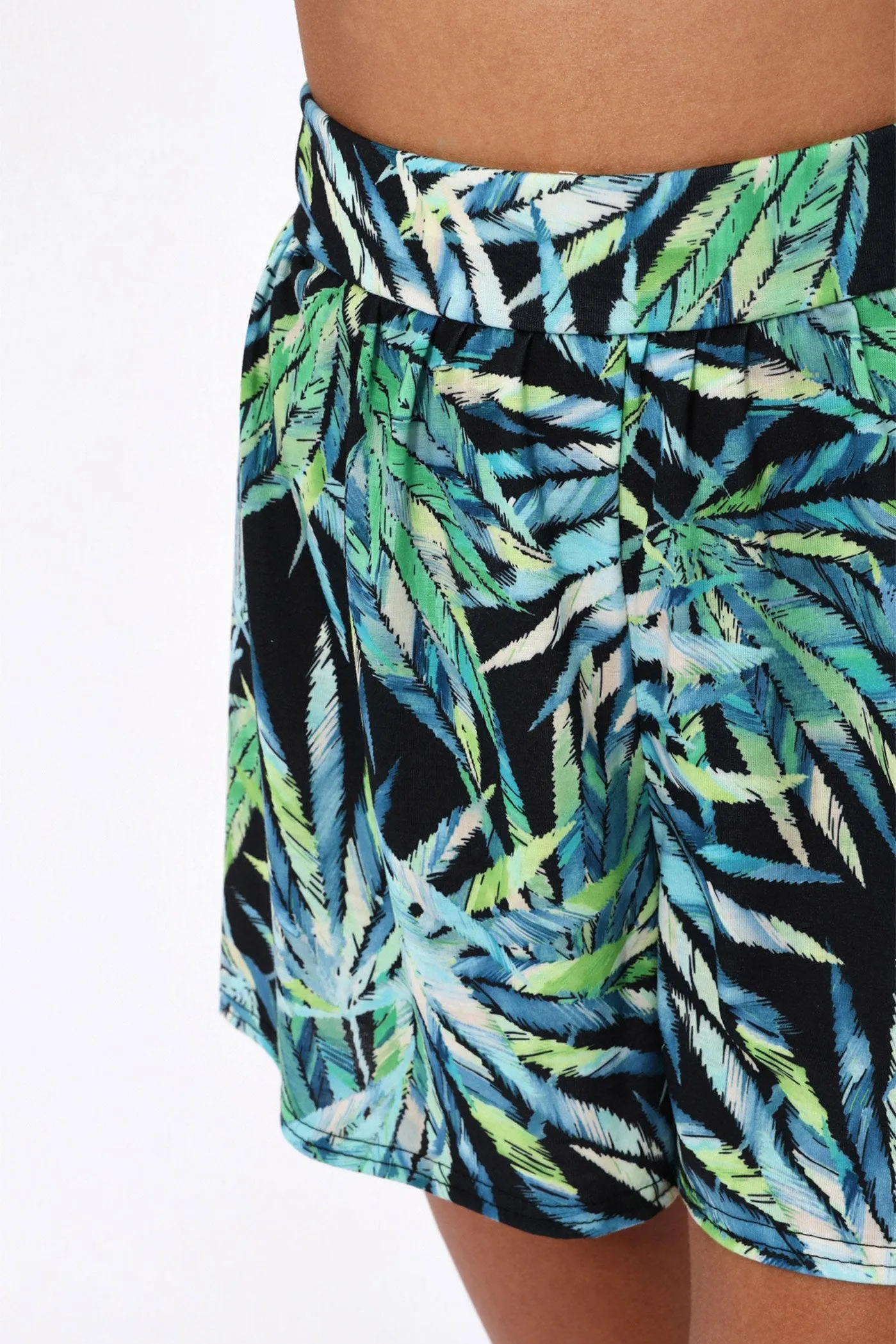 Multi Tropical Print Loose Fit Shorts