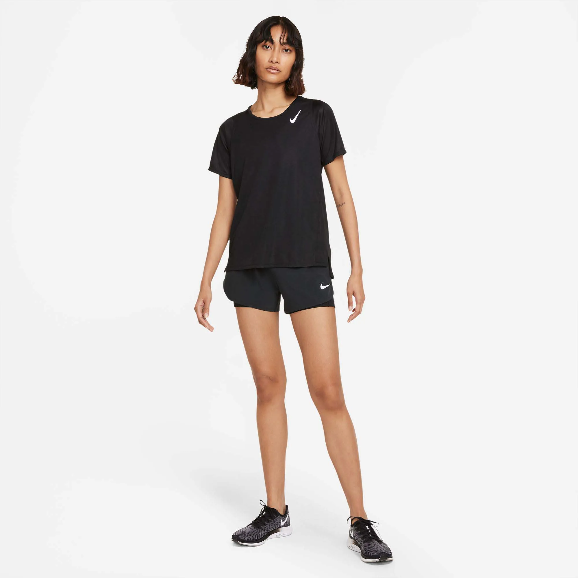 Nike | Women's Dri-FIT Race Short-Sleeve Running Top - Black