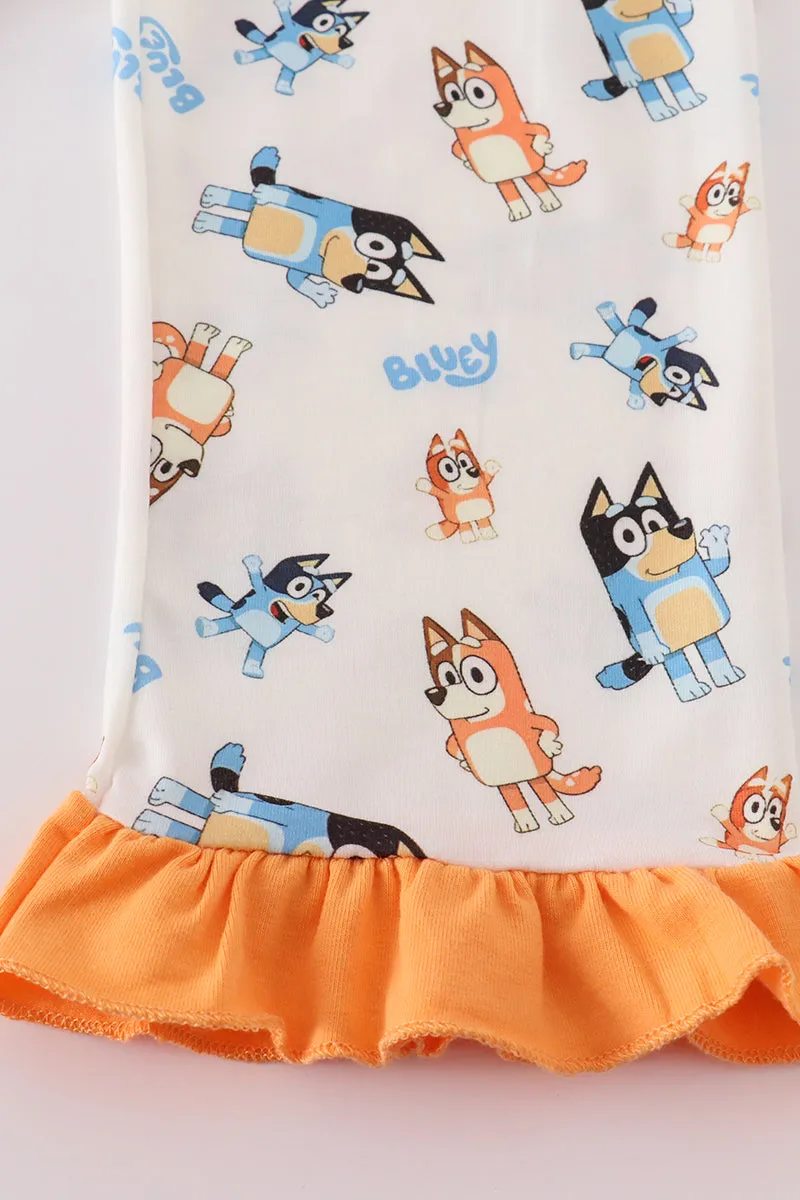 Orange character girl pajamas set