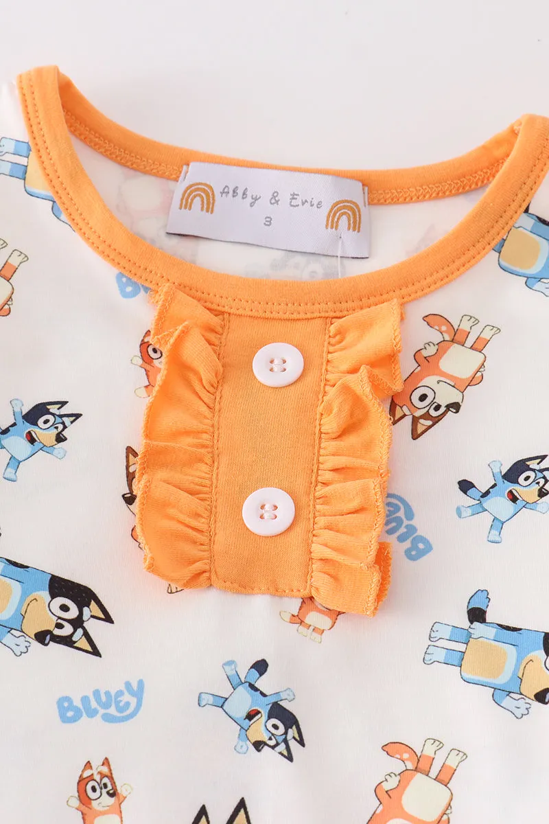 Orange character girl pajamas set