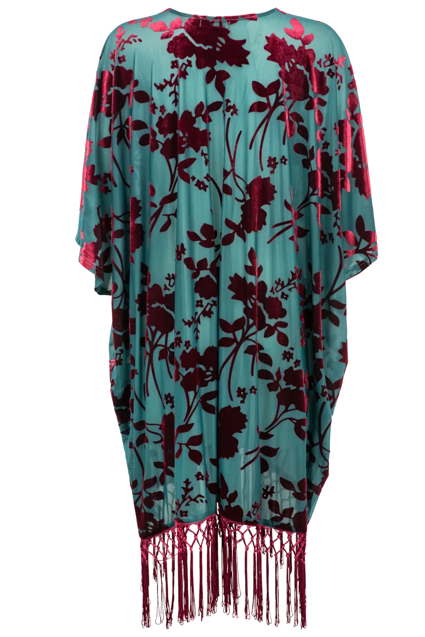 Paparazzi Floral Velvet Kimono