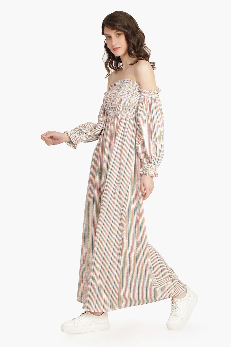 Playful Seersucker Maxi Dress