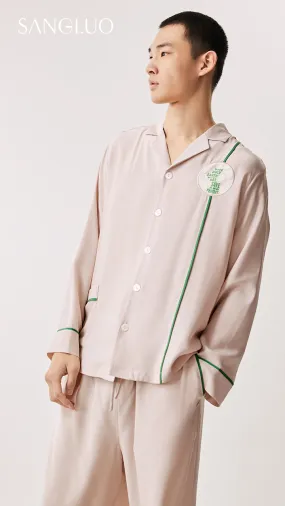 "Hug the Earth" Earth Day Men Silk Pajamas