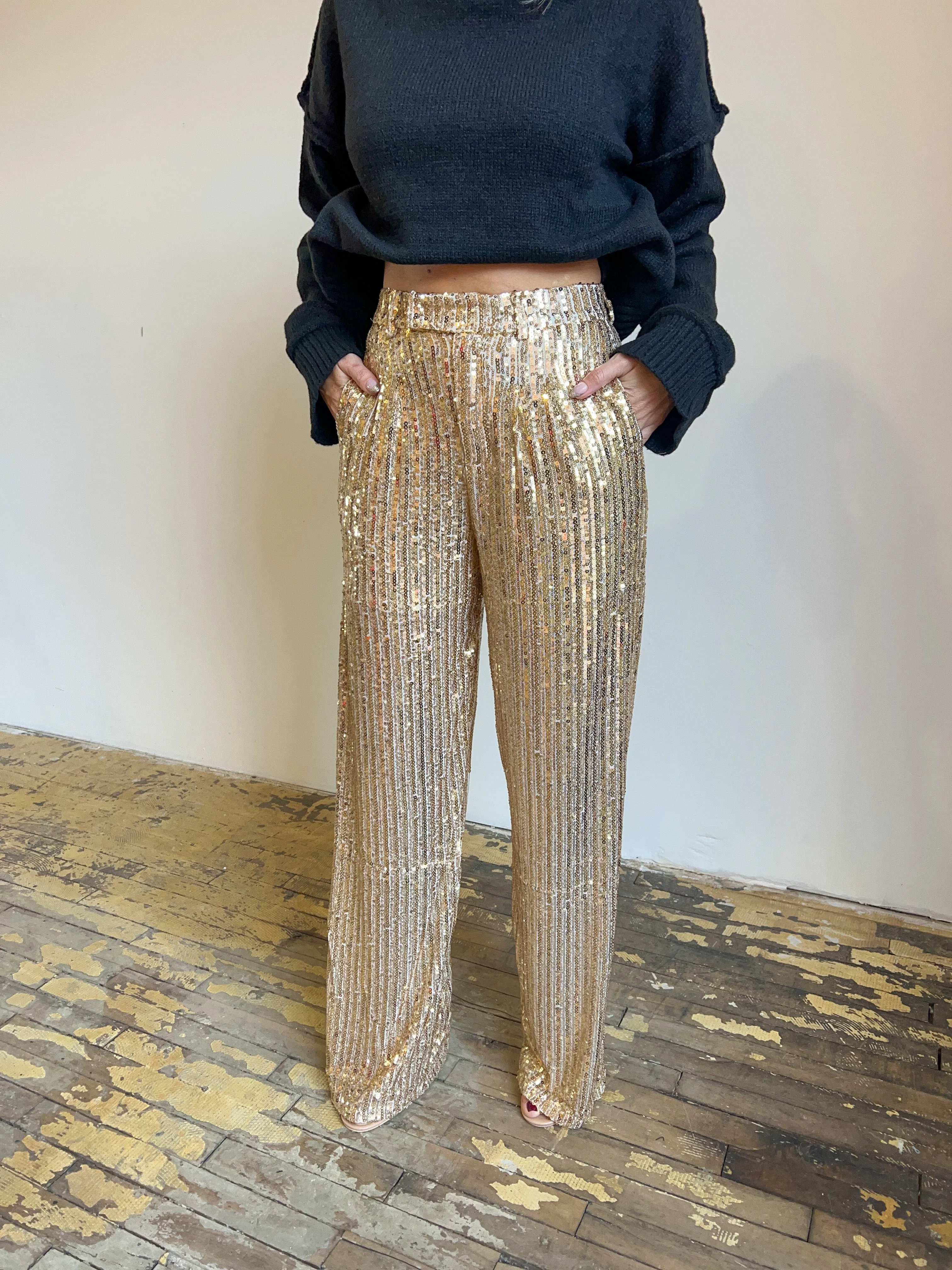 Sequin Statements Wide Leg Pant