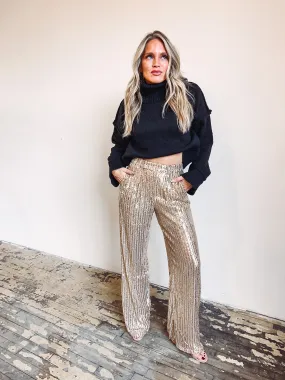 Sequin Statements Wide Leg Pant