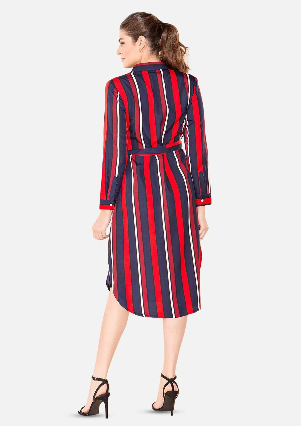 Striped Dress With Self-Tie Waist