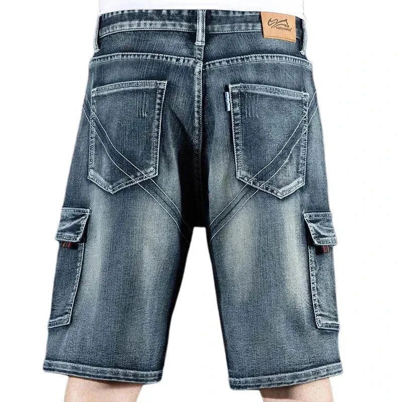 Trendy Brand Piercing 5 Shorts Men's Loose Fit, Multi-Pocket         .