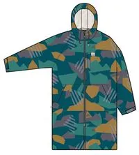 Waves Recycled Sherpa Lined Changing Robe - Deep Blue Camo Pattern