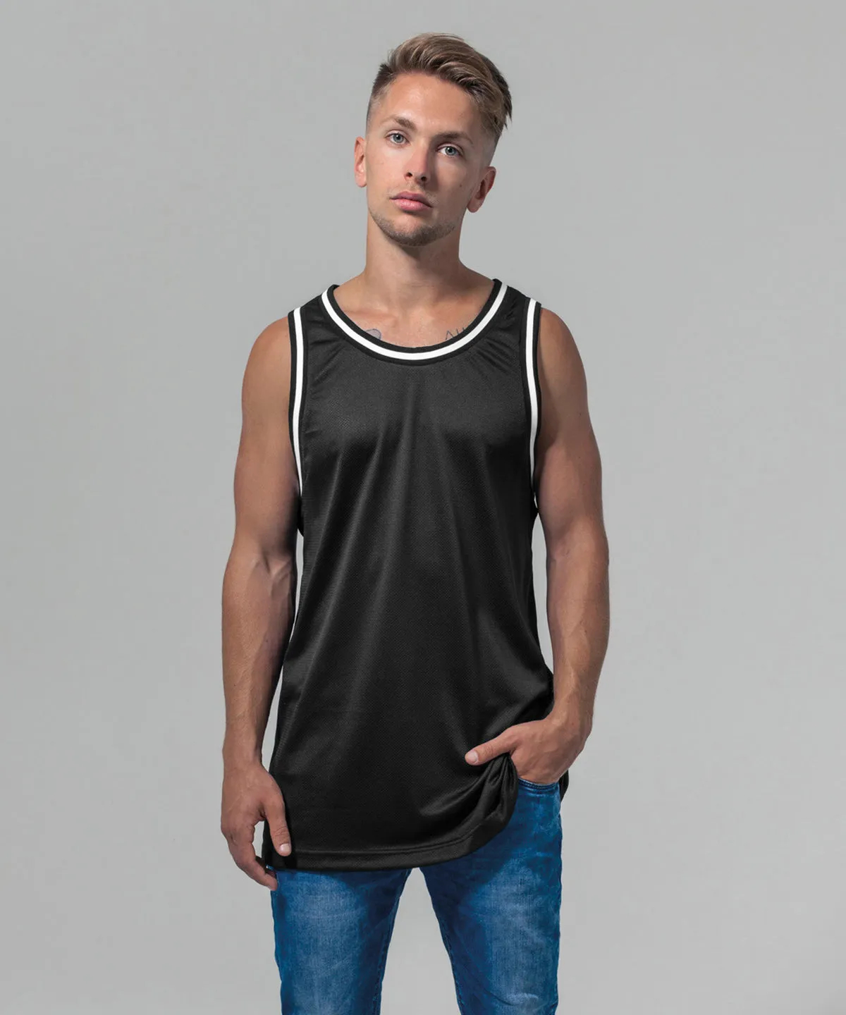 White/Black - Mesh tank top