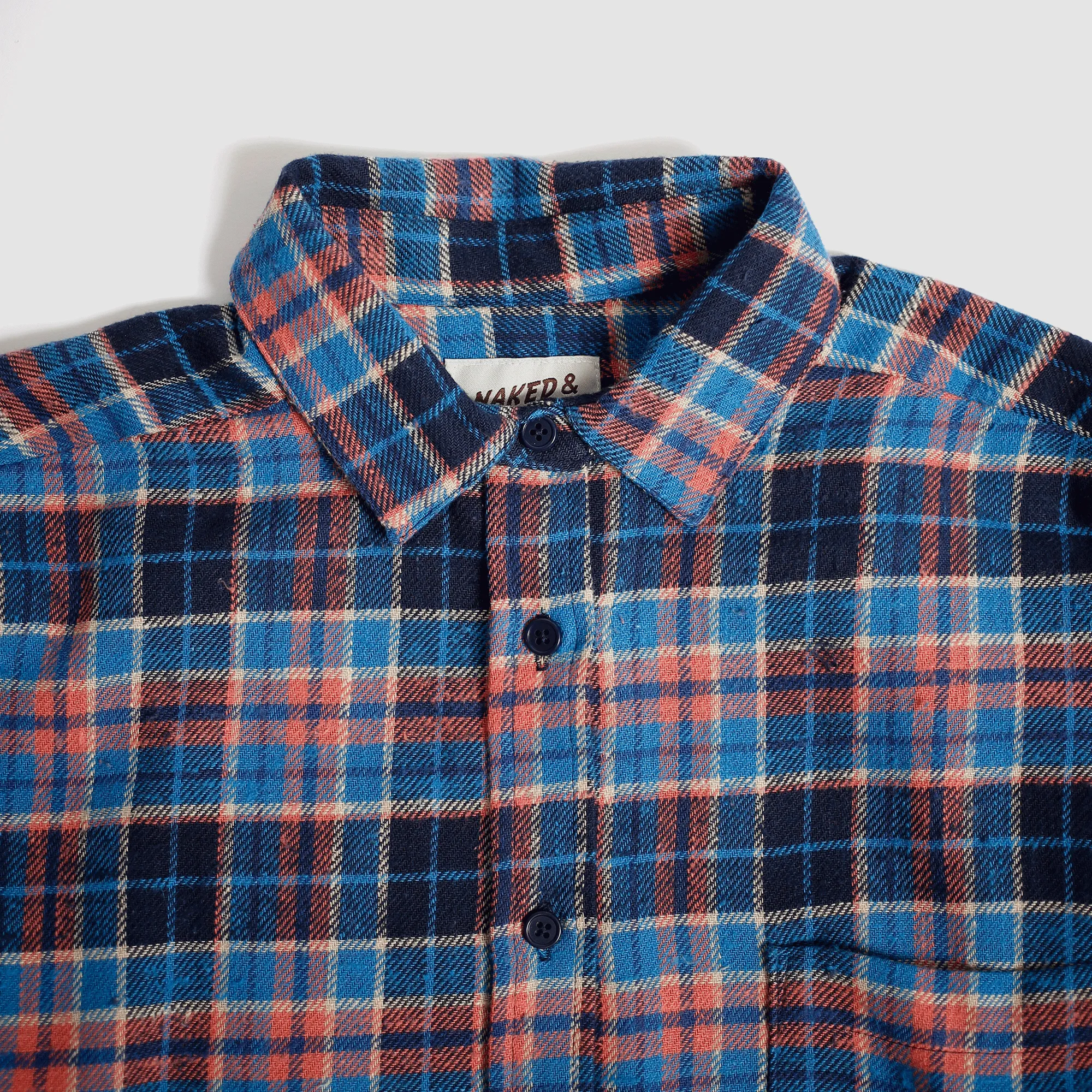 Women's Easy Shirt - Nep Vintage Check - Navy/Blue/Red