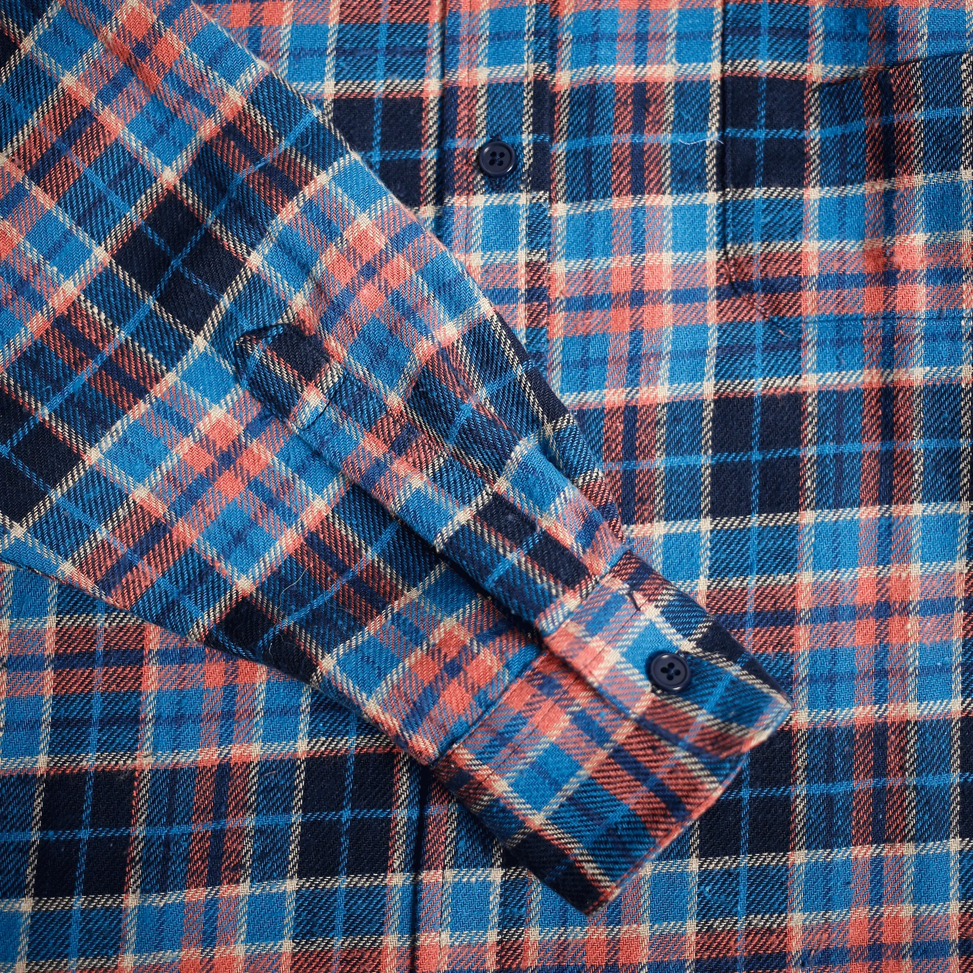 Women's Easy Shirt - Nep Vintage Check - Navy/Blue/Red